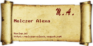 Melczer Alexa névjegykártya